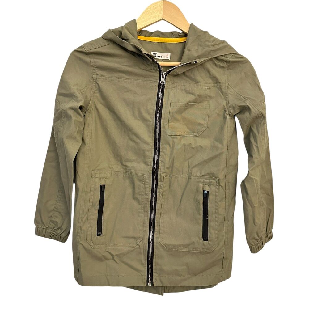 Epic Threads Green Dark Sprout Zip Up Cotton Hooded Parka Jacket Size S NWT